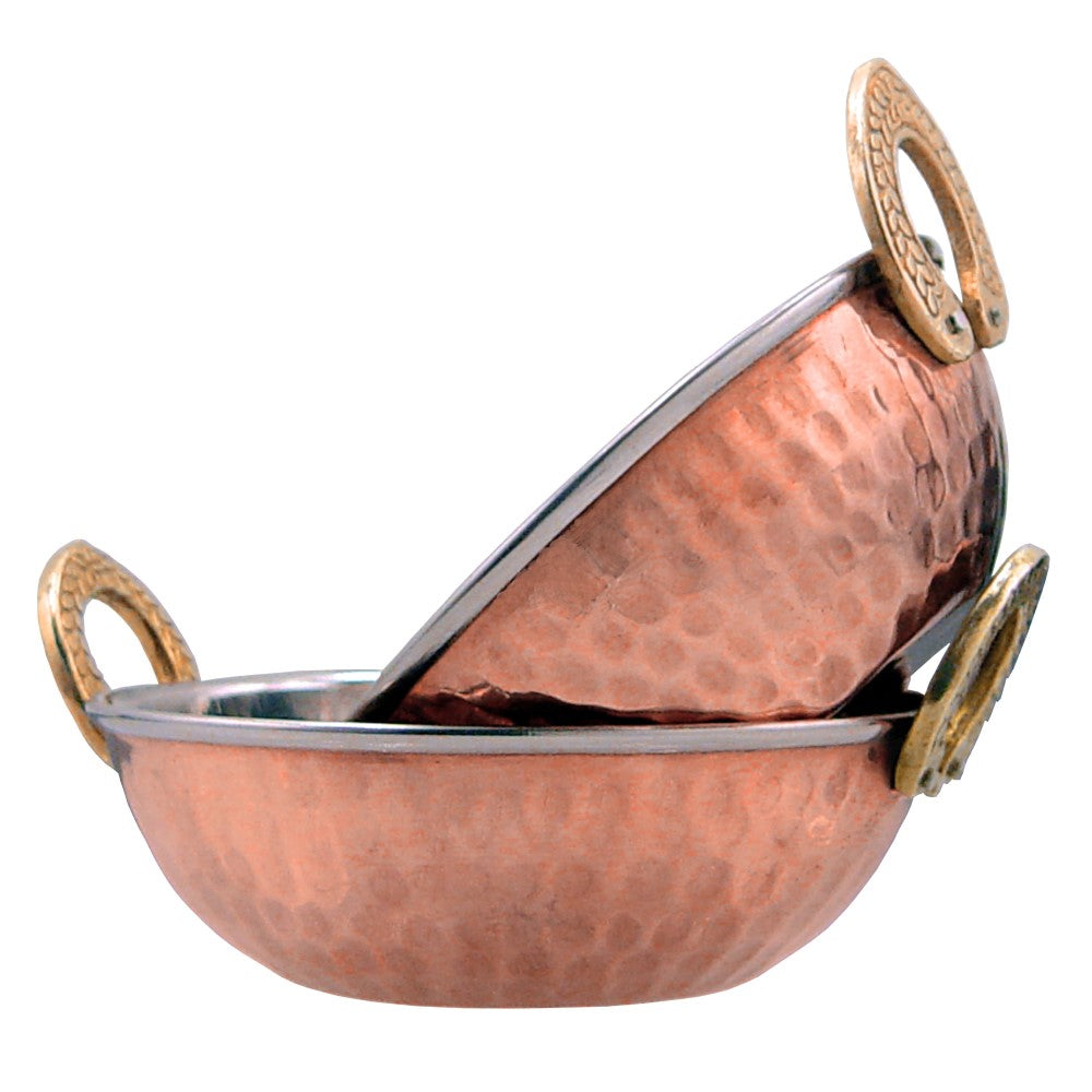 Cyprus Mini Balti Dish, Brass, Copper Plate, Stainless Steel, Copper