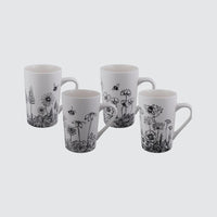 Bundanoon 'Buzzing Garden' Set of 4 350ml Mugs