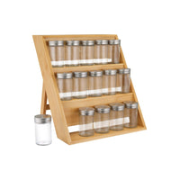 Maxwell & Williams Evergreen Bamboo Spice Rack 16pc Set