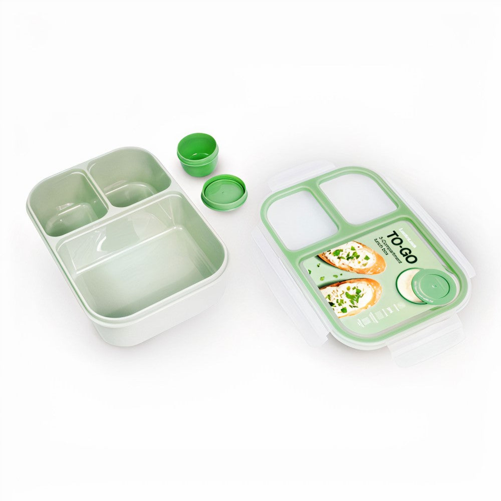 LocknLock To-Go 3 Compartment Lunch Box with Mini Sauce Pot – The Home ...