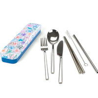 Carry your Cutlery Set - Stainless Steel 6 Piece Set in Tin Assorted Designs