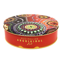 Banksia Red Aboriginal Art Unity Collectable Tin Contains Australian Jersey Caramel Fudge Design By Artist Polly Wilson